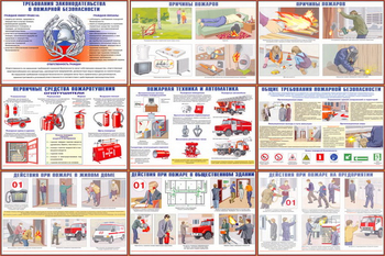 ПВ04 Умей действовать при пожаре (бумага, А3, 9 листов) - Плакаты - Пожарная безопасность - . Магазин Znakstend.ru
